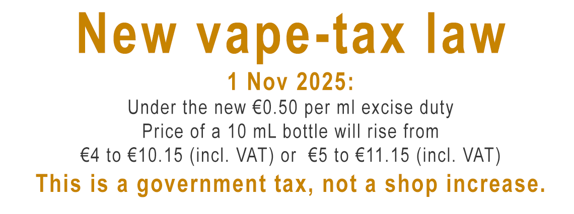 New Tax law Ireland 1st November 2025 e liquid